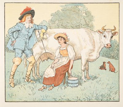 ¿Me casaré contigo, mi linda doncella?, de The Hey Diddle Diddle Picture Book, pub.1882 de Randolph Caldecott